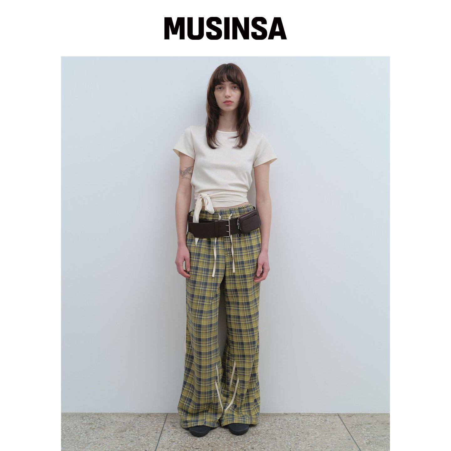 MILLO WOMEN 曲线宽松运动裤 [黄色] MUSINSA韩国官网直邮进口