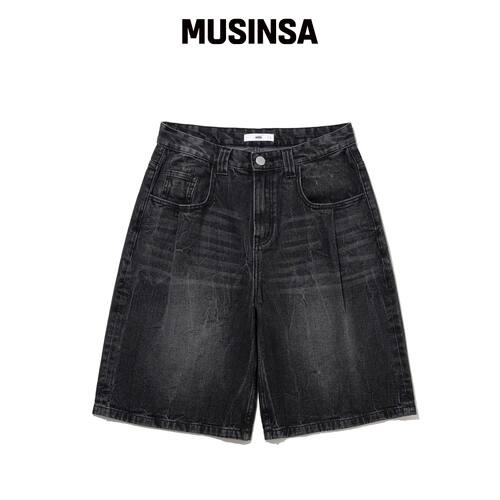MILLO ARCHIVE 洗水黑色牛仔短裤 MUSINSA韩国直邮官方正品