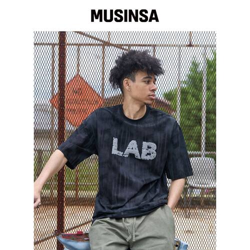 CREAM SODA LAB 스머지 LAB 短袖T恤 黑色韩国官网直邮进口MUSINSA