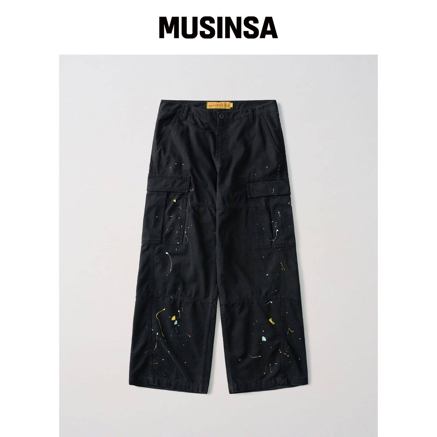 GARMENTS FAB 水洗工装涂鸦裤(黑色) MUSINSA韩国官网直邮进口
