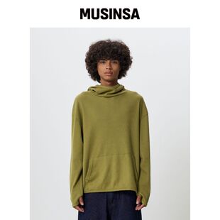 NOUN 华夫格连帽T恤（牛油果色） MUSINSA韩国官网直邮进口