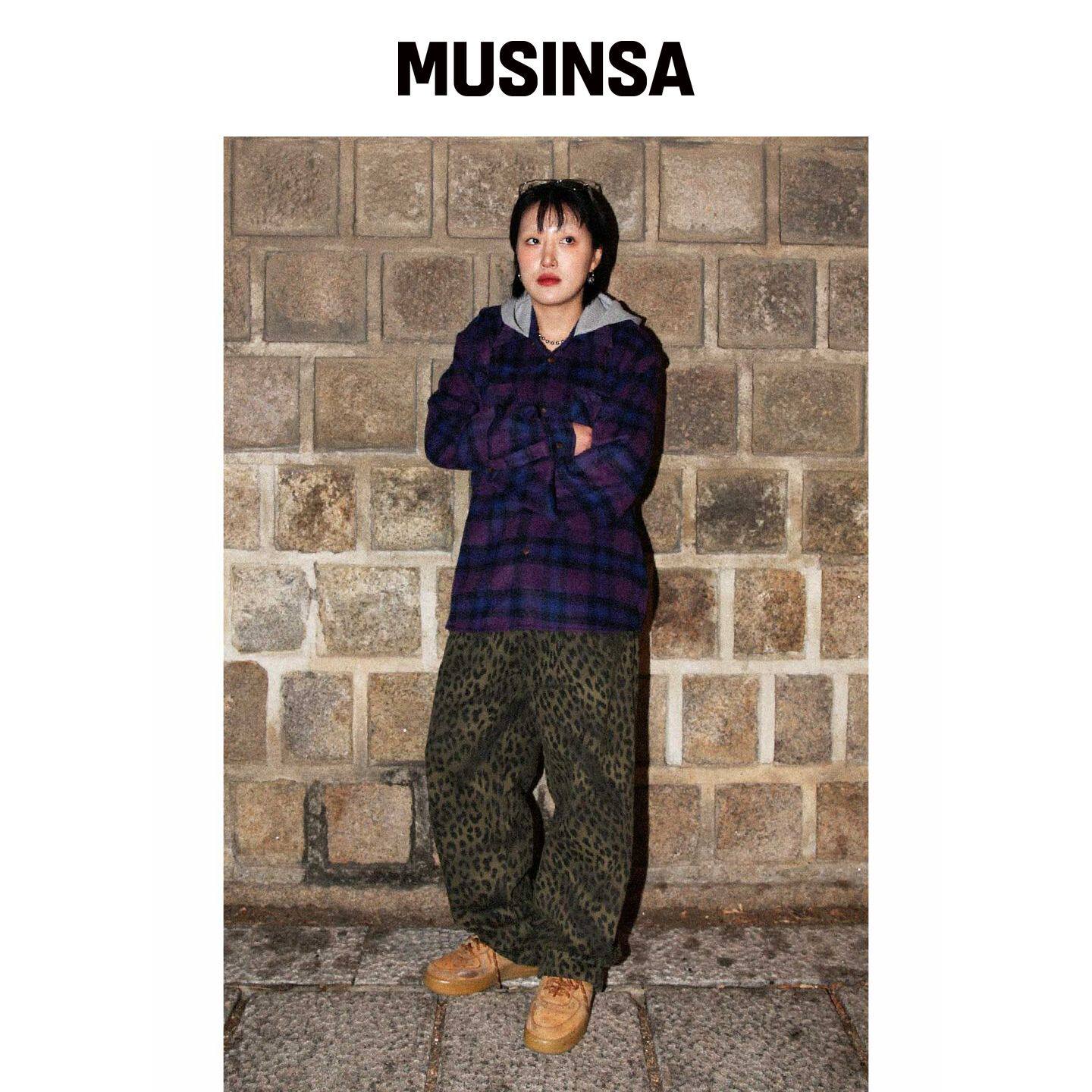 ERSCO 格纹连帽衬衫_紫色 MUSINSA韩国官网直邮进口