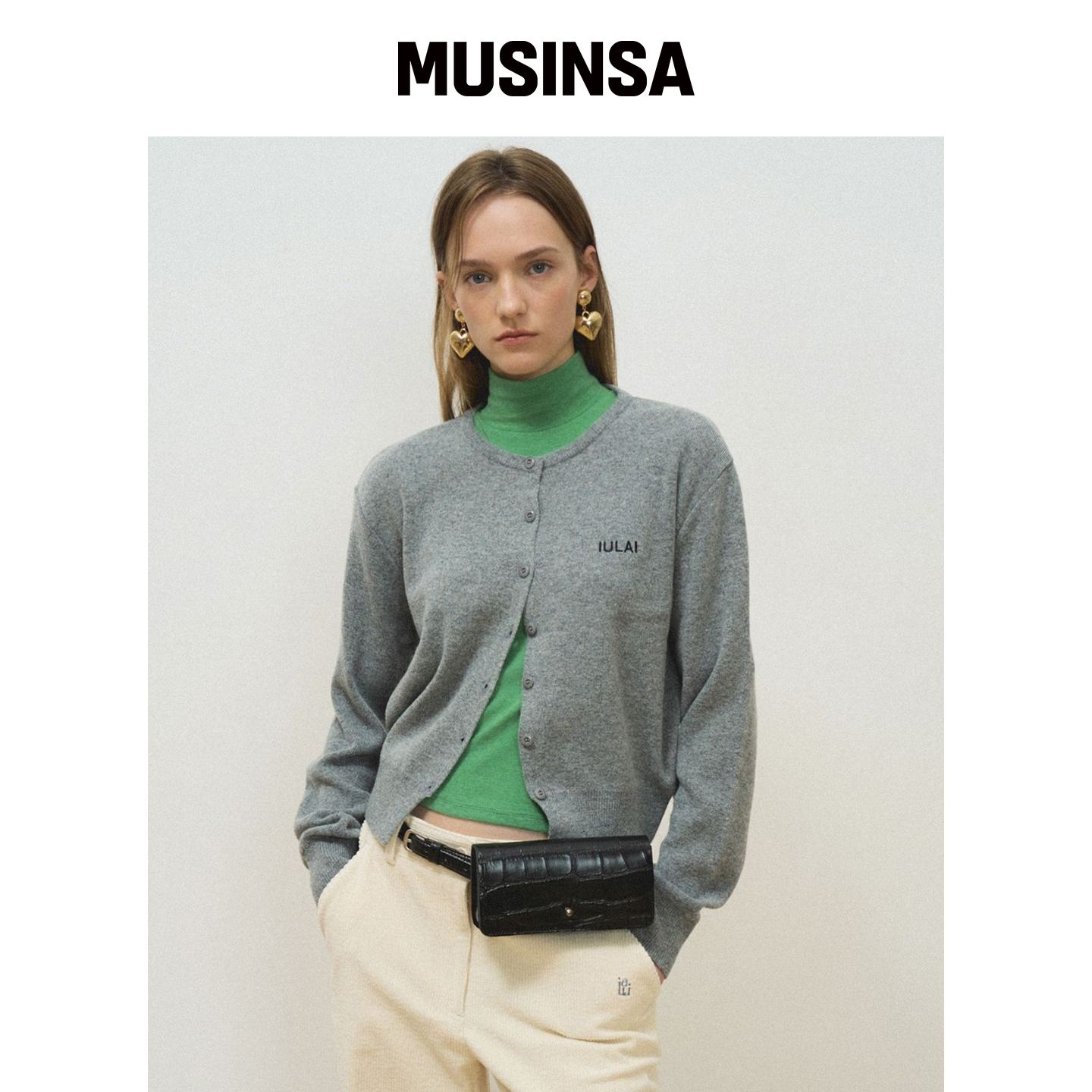 IULAI Mild Steel 开衫灰色 MUSINSA韩国官网直邮进口