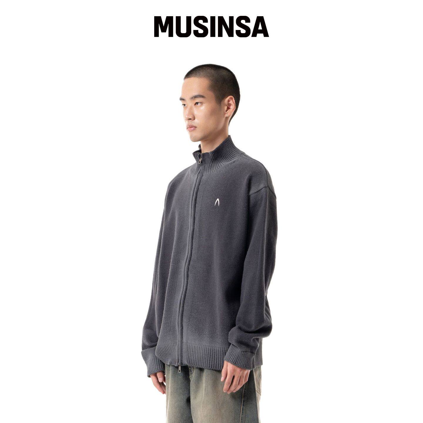 AAKAM 渐变拉链毛衣(灰色) MUSINSA韩国官网直邮进口