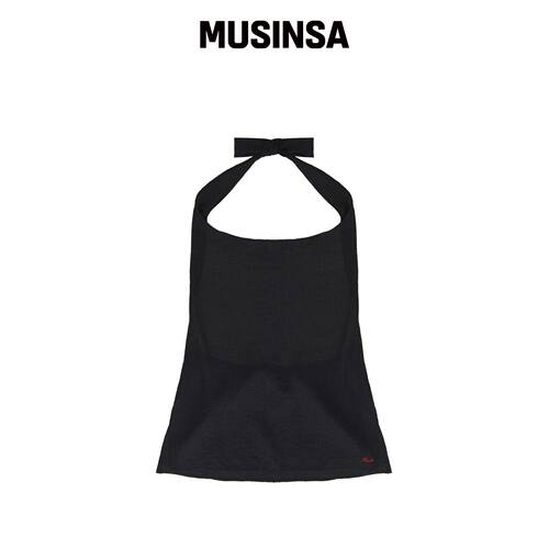 NICK&NICOLE BACK TIE HALTER TOP_BLACK韩国官网直邮进口