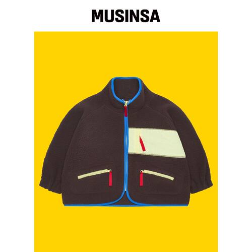 FRISE FRISE SHERPA FLEECE JACKET，巧克力色韩国官网直邮进口