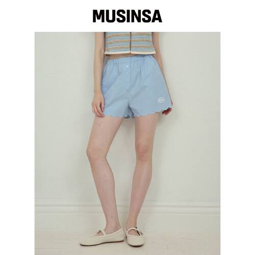OURNOSTALGIA Wave scallop shorts_天蓝色(O25-韩国官网直邮进口