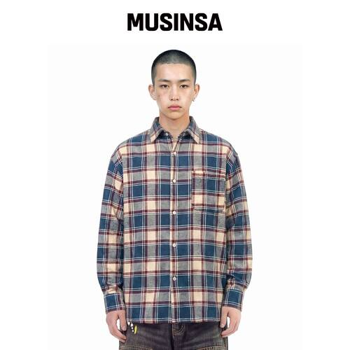 QT8 GARMENTS LB Rustic Core 格纹衬衫（蓝色）韩国官网直邮进口