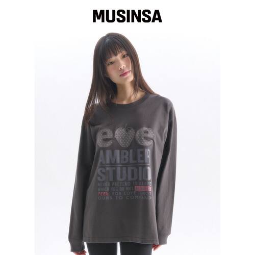 AMBLER 黑草莓图案长袖AJS302（深灰色） MUSINS韩国官网直邮进口