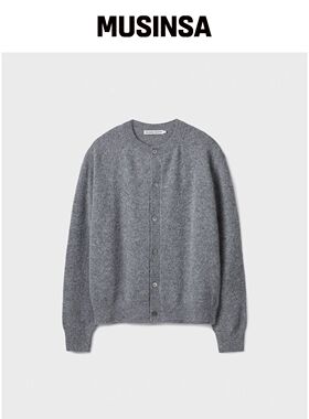 BRANDED MOHAIR ALPACA开衫 [混合灰色]韩国官网直邮进口MUSINSA