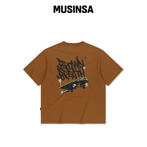 BROWNBREATH BOARD TAG TEE - 橙色 MUSINSA韩国官网直邮进口