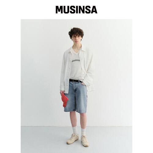 DUNST FOR MEN 经典工装牛仔短裤_UDPA6B324_浅韩国官网直邮进口