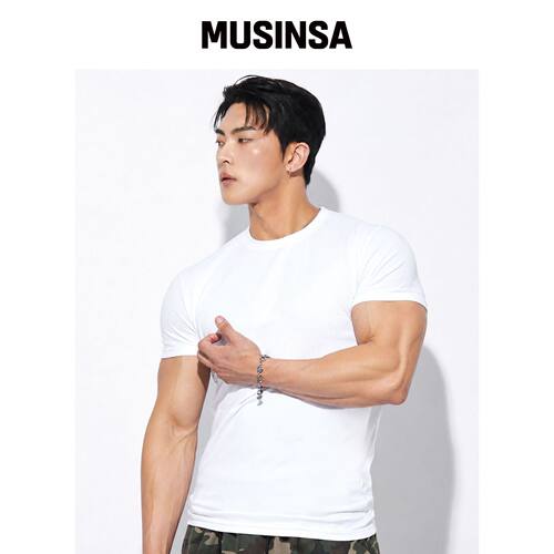 BATTRACT MOOZ MUSCLE FIT 日常纯色 半高领T恤_韩国官网直邮进口