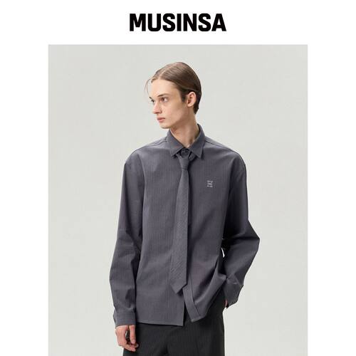 RERHEE MEN 领带领条纹衬衫韩国官网直邮进口MUSINSA