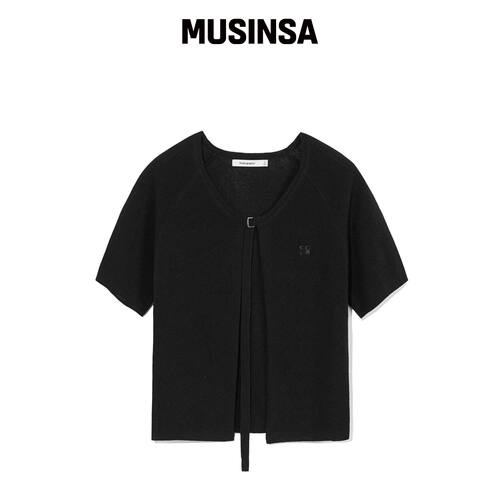 CGP WAVE logo 符号扣 短袖开衫_黑色 MUSINSA韩国直邮官方正品