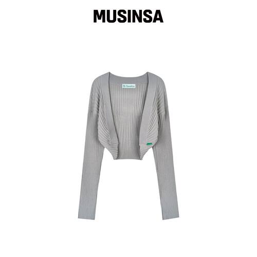 Bb' BENETTON 短披肩针织开衫 (浅灰色) MUSINSA韩国官网直邮进口