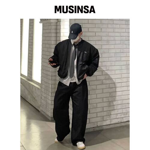 NUS YEI Logo MA1 Jumper (黑色) MUSINSA韩国官网直邮进口