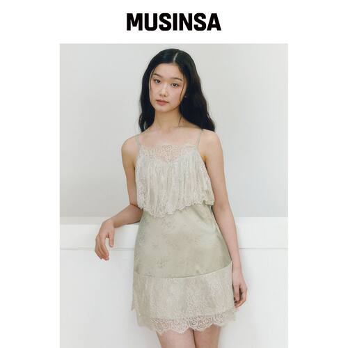 GANISONG BEHE 吊带连衣裙_浅绿色 MUSINSA韩国官网直邮进口