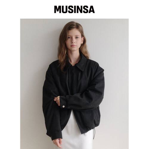 LENAV Les Suede Padding Jacket（VLACK）韩国官网直邮进口