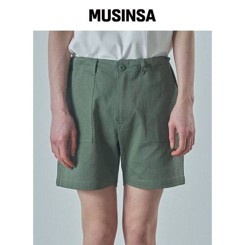 LAD EDITION 毛绒REED短裤_卡其韩国官网直邮进口MUSINSA