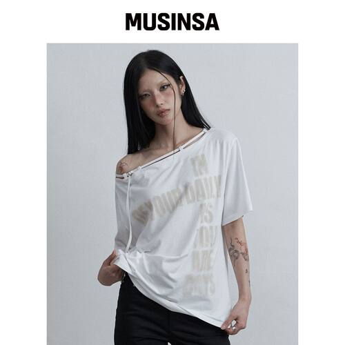 AS YOU ARE 搭扣包单肩T恤 WHITE MUSINSA韩国直邮官方正品