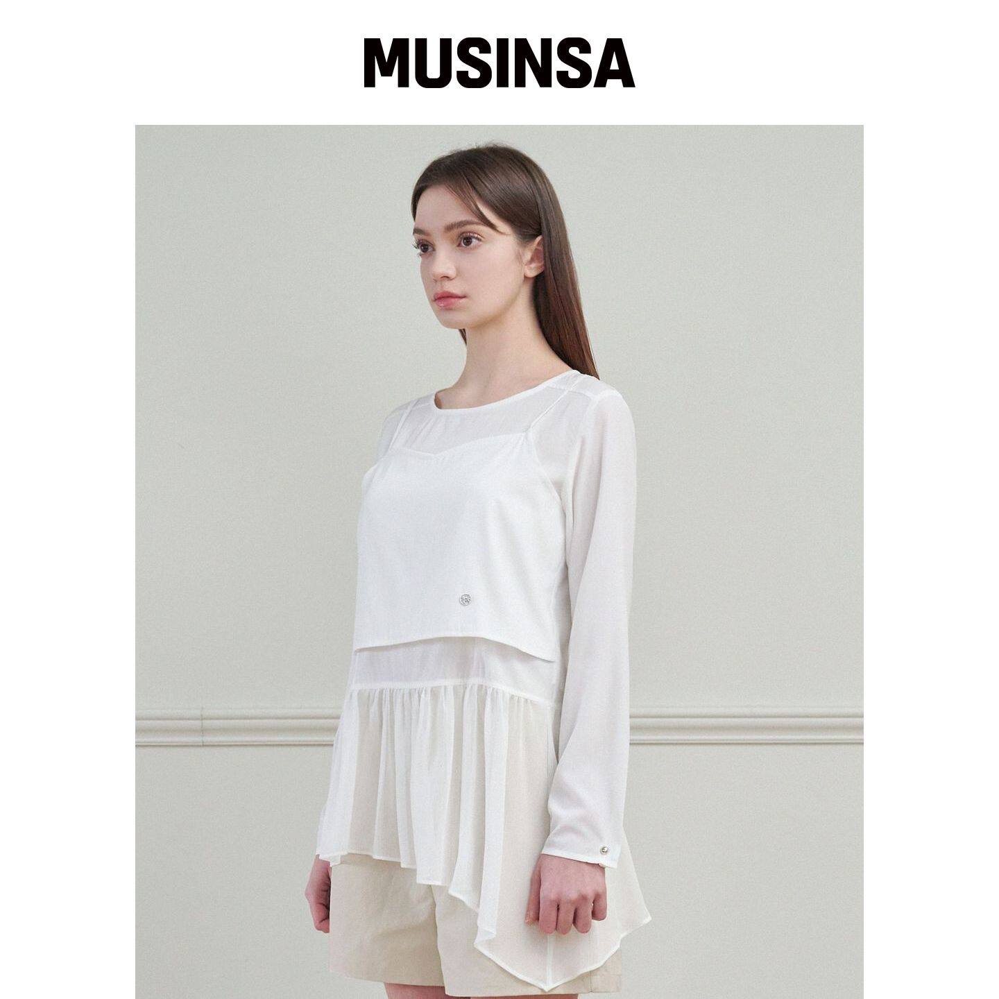 MICANE 糖果荷叶边层叠雪纺衫 MUSINSA韩国官网直邮进口