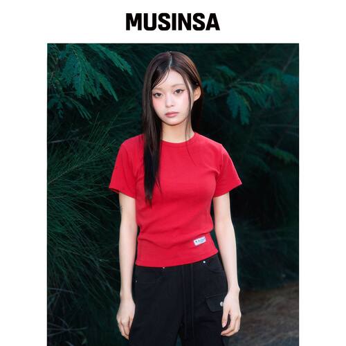 ROSEFRANTZ Essential Rose Label T恤 [红色]韩国官网直邮进口