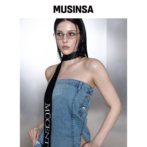 MUCENT 斯纳普不对称牛仔细节背心 MUSINSA韩国官网直邮进口