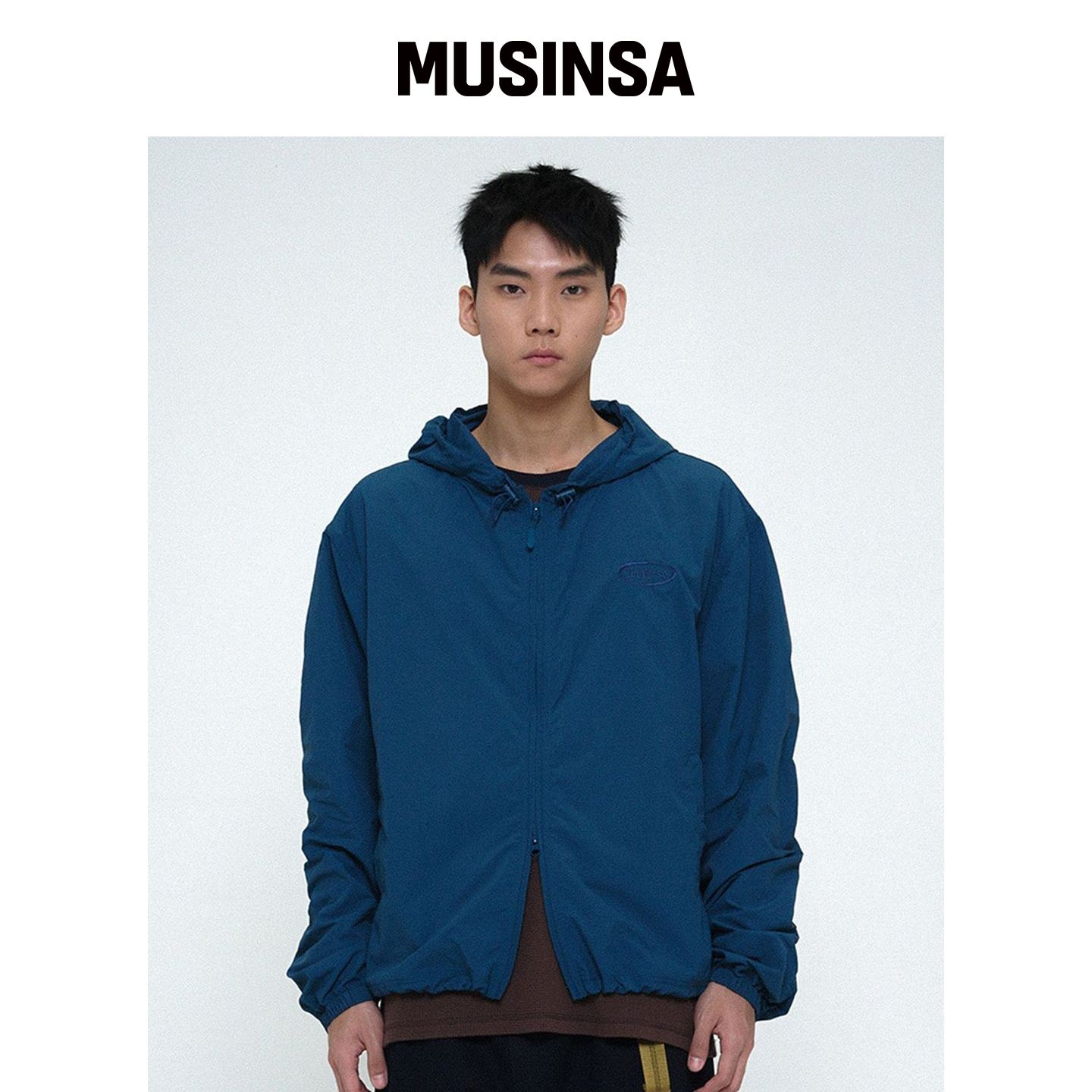UNIVERSE GARMENT 秋季风衣连帽蓝色百搭MUSINSA韩国官网直邮进口