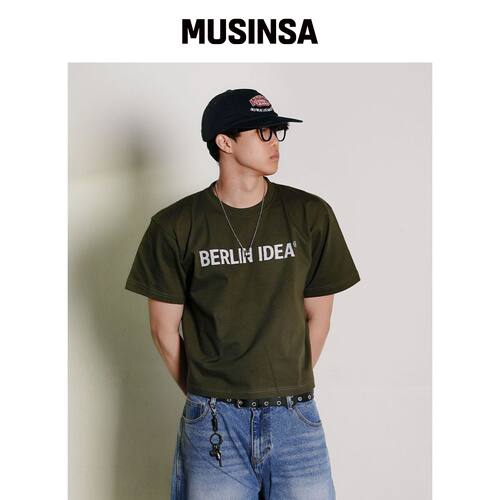 THEMILE BERLIN IDEA GARMENTS 短款圆领_KHAKI韩国官网直邮进口