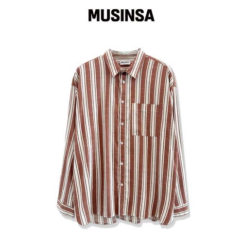 NUBINDA FRNCH 法式条纹背带衬衫 [RED] MUSINSA韩国官网直邮进口