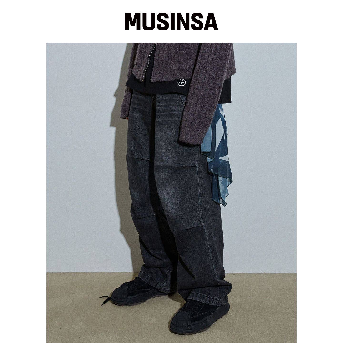 IDWS 侧闪牛仔连体裤 黑色 MUSINSA韩国官网直邮进口