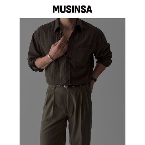 BOWLOW PRODUCT 流动衬衫 [棕色] MUSINSA韩国官网直邮进口