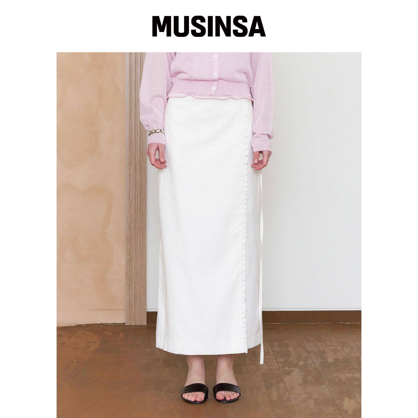 TTUDEMENT LINEN LONG SKIRT_WHITE MUSINSA韩国官网直邮进口