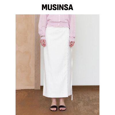 TTUDEMENT LINEN LONG SKIRT_WHITE MUSINSA韩国官网直邮进口