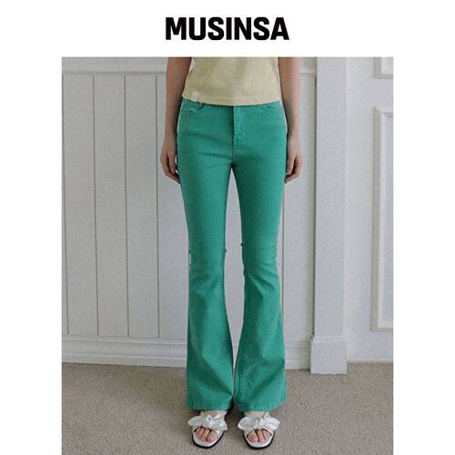 HAINT VIVID SLIM BOOTCUT PANTS_7COLORS_GREEN韩国官网直邮进口