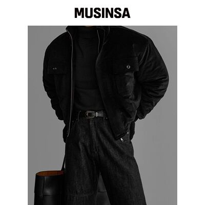 BOWLOW PRODUCT 高领灯芯绒羽绒服 [黑色] MUSIN韩国官网直邮进口