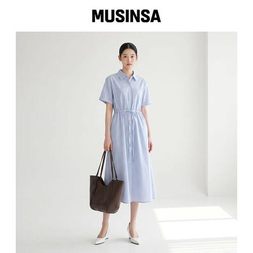 LAP 条纹衬衫长款连衣裙 AS2WO591韩国官网直邮进口MUSINSA