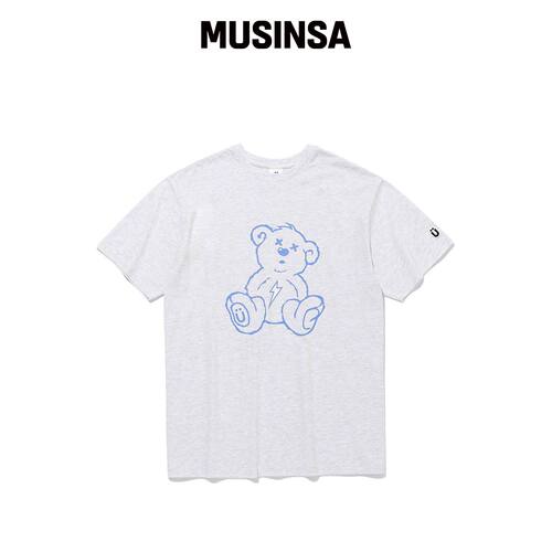 ISTKUNST THUNDER BEAR SS TEE_LIGHT GREY(IK2C韩国官网直邮进口
