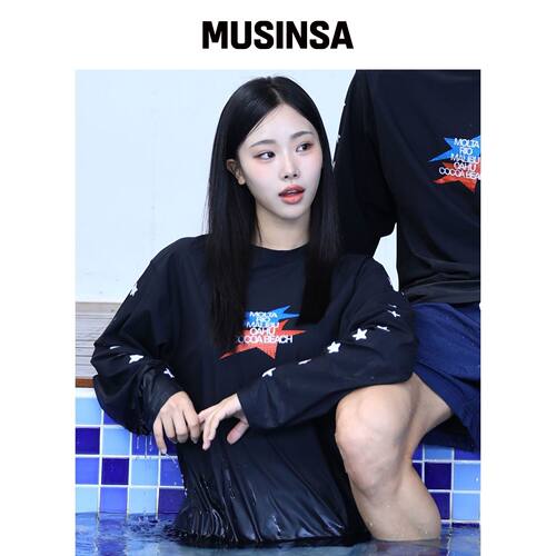 GLACK STARLIKE 男款长袖防晒泳衣 (黑色) MUSIN韩国官网直邮进口