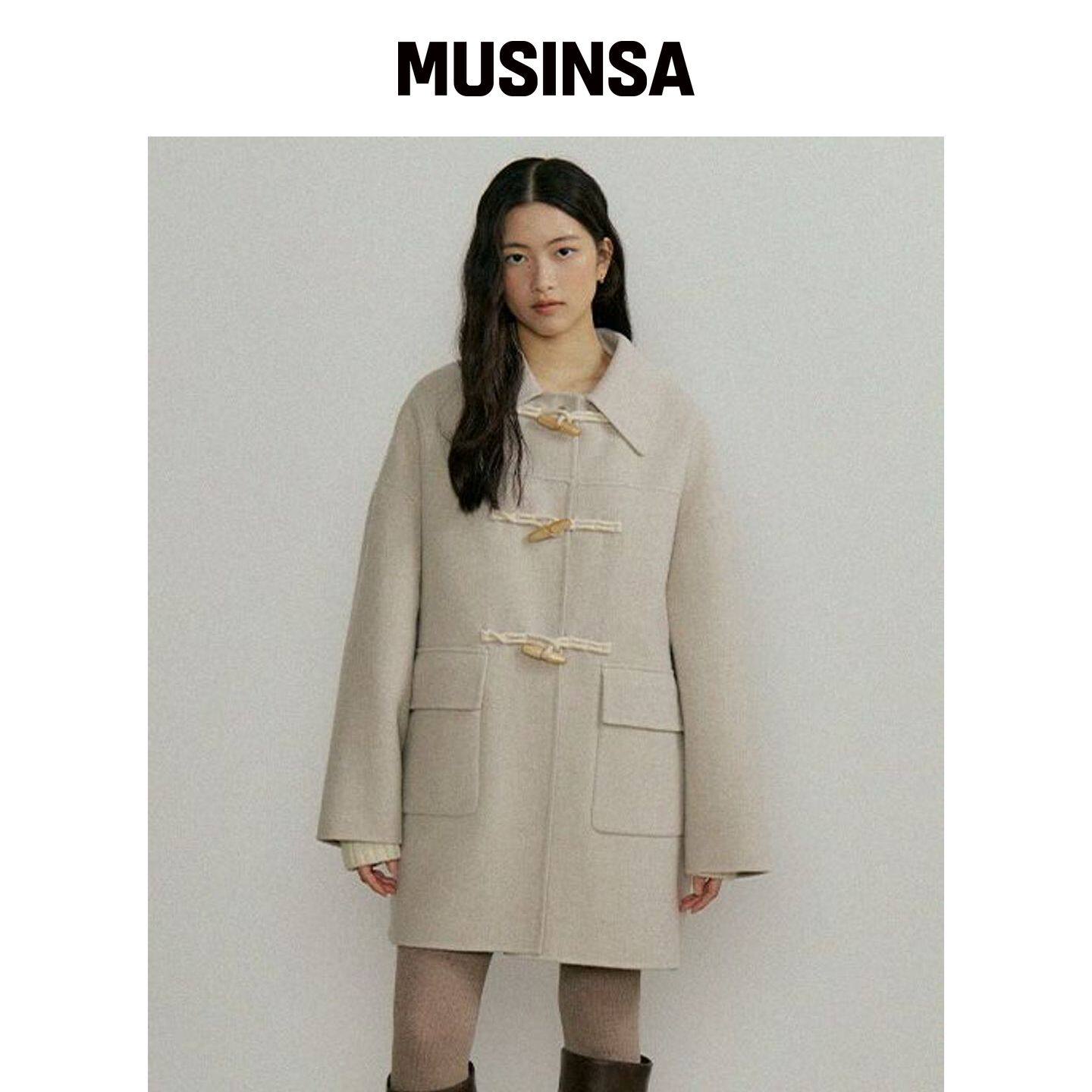 LINGSEOUL 手工羊毛大衣 - 燕麦色 MUSINSA韩国官网直邮进口