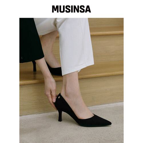 SAPPUN 阿宾妮麂皮细高跟鞋 (5/7/9cm) MUSINSA韩国官网直邮进口