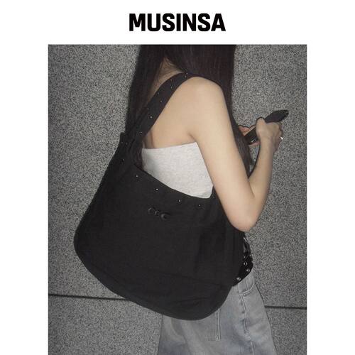 CHICKS 复古帆布铆钉肩背包 MUSINSA韩国直邮官方正品