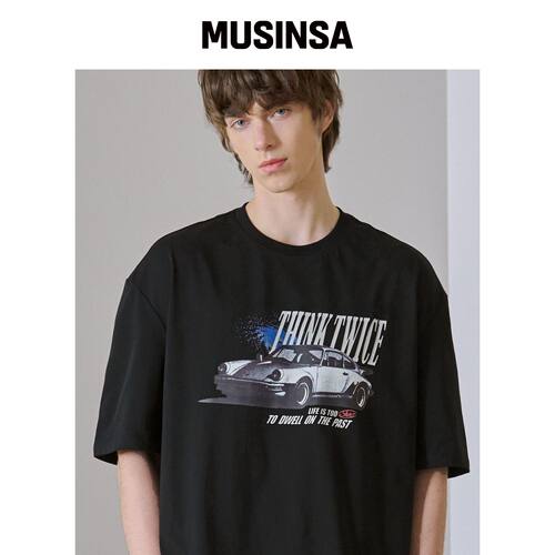 DRAW FIT 空间老车短袖T恤 [BLACK] MUSINSA韩国官网直邮进口