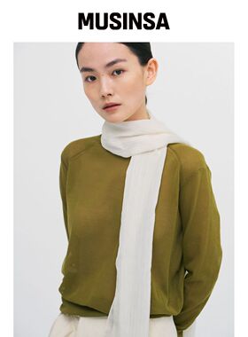 SIEOR 轻盈褶皱皮肤围巾_奶油色韩国官网直邮进口MUSINSA