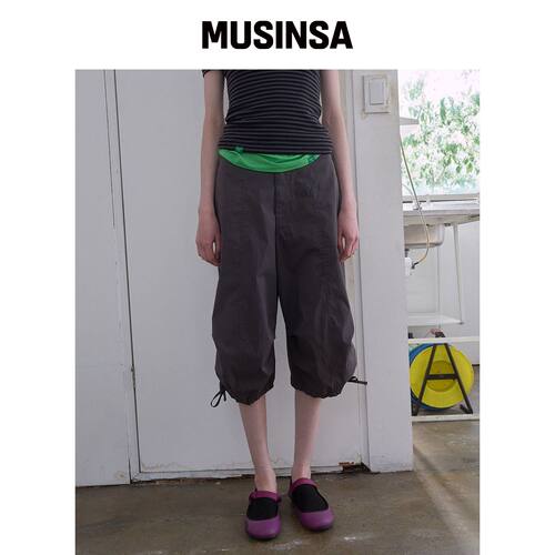 NOCONTENT 371. 绑带热裤 _ 炭灰色 MUSINSA韩国官网直邮进口