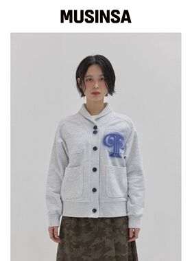 PEEVES PEEVES 喷雾四口袋卫衣开衫 / 混合灰色 韩国官网直邮进口