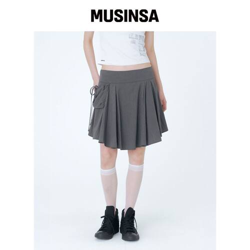 MISEKI SEOUL Draped side pocket midi skirt 韩国官网直邮进口