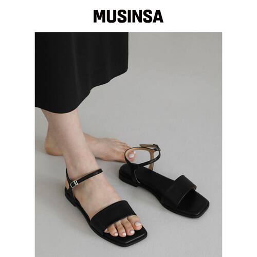 SAPPUN LEIGH 方形绑带凉鞋 (1.5cm) MUSINSA韩国官网直邮进口