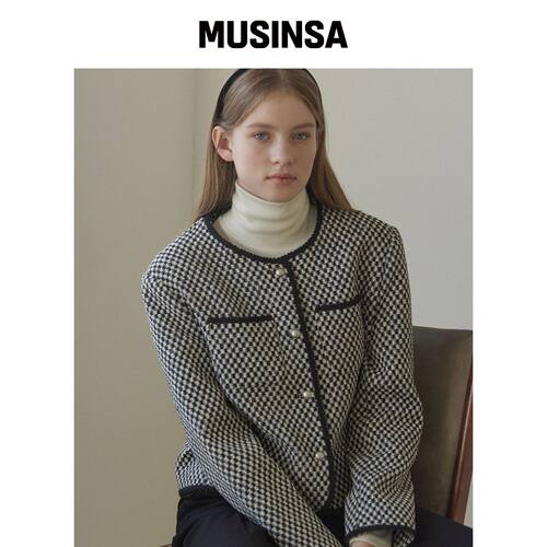 NONLOCAL Atelier Tweed Crop Jacket - 格纹韩国官网直邮进口